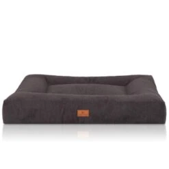 Knuffelwuff Orthopädisches Hundebett Aus Velours Mit Handwebcharakter Sofia Schwarz M-L